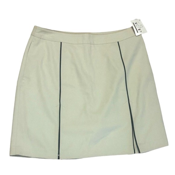 EP pro women golf skort skirt Cashew 10 NWT black stripe pockets side zip sport - Picture 1 of 10